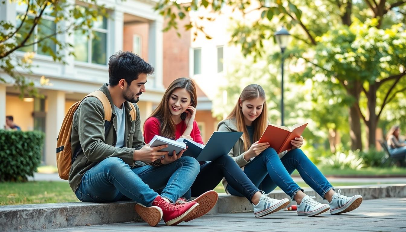 Students collaborating in study space